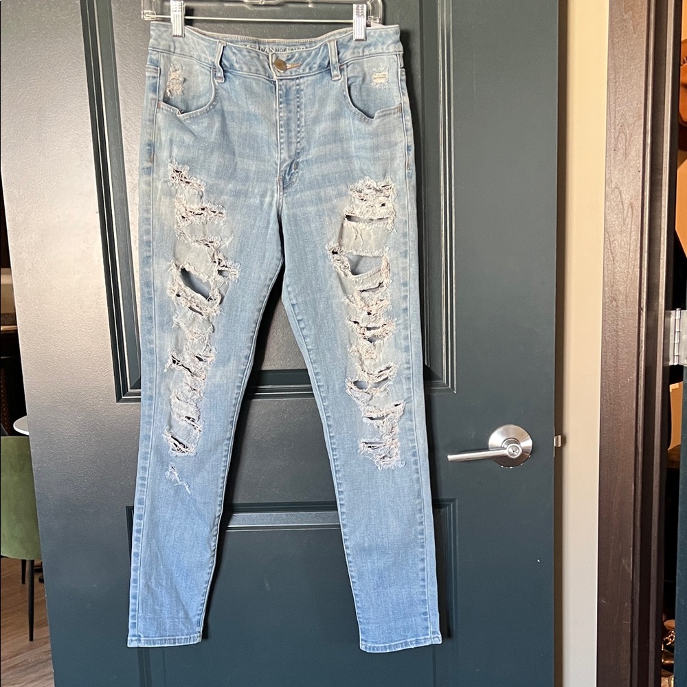 American Eagle Outfitters Distressed High-Rise Jeggings